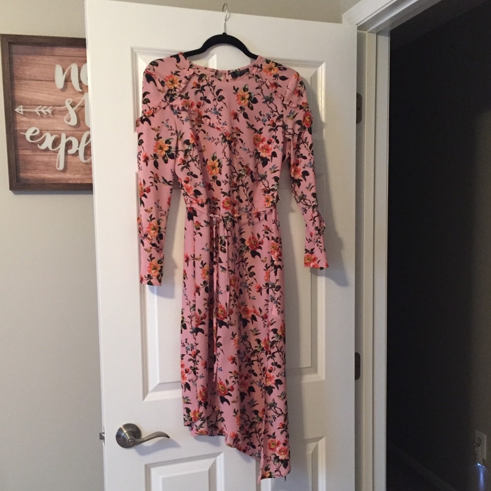 Pink floral dress